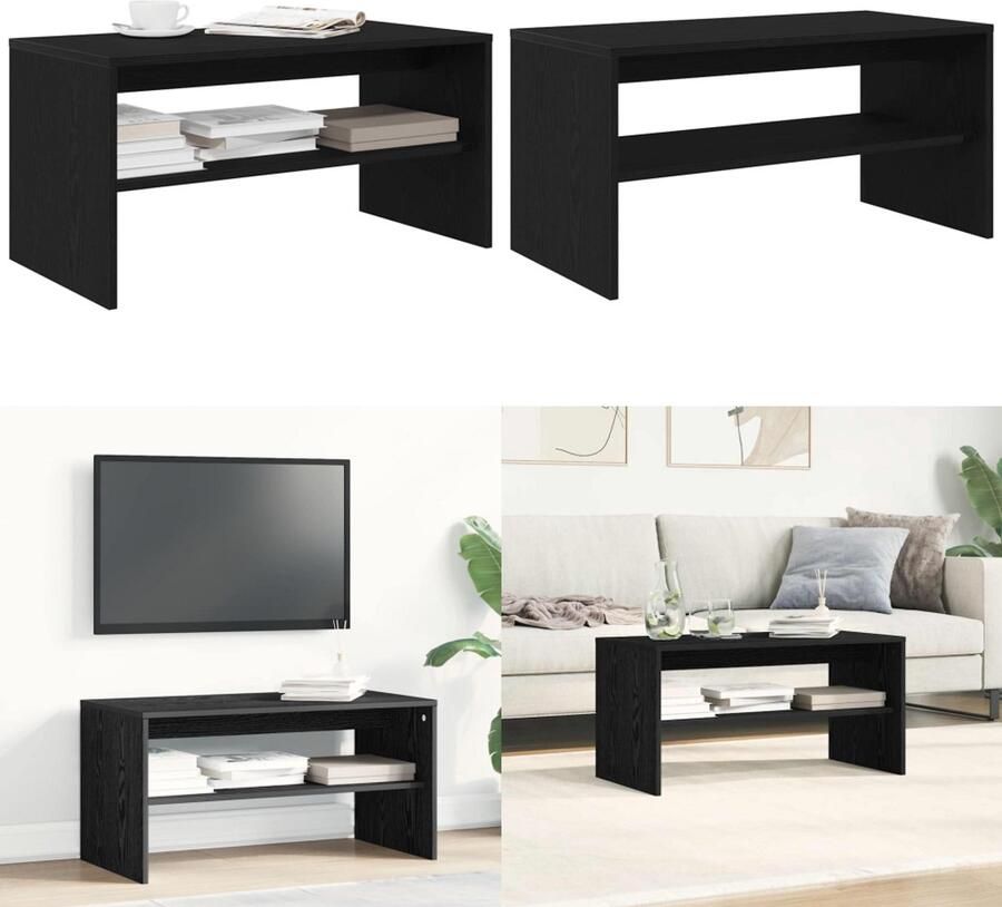 VidaXL Tv-meubel 80x40x40 cm spaanplaat zwart eikenkleurig TV-meubel TV-meubels -TV-meubel Televisiemeubel