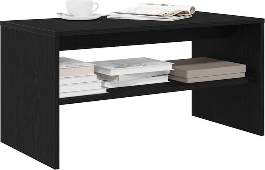 The Living Store Tv-meubel 80x40x40 cm spaanplaat zwart eikenkleurig Tv-meubel Salontafel Houten Tv-kast Media Kast Opbergruimte