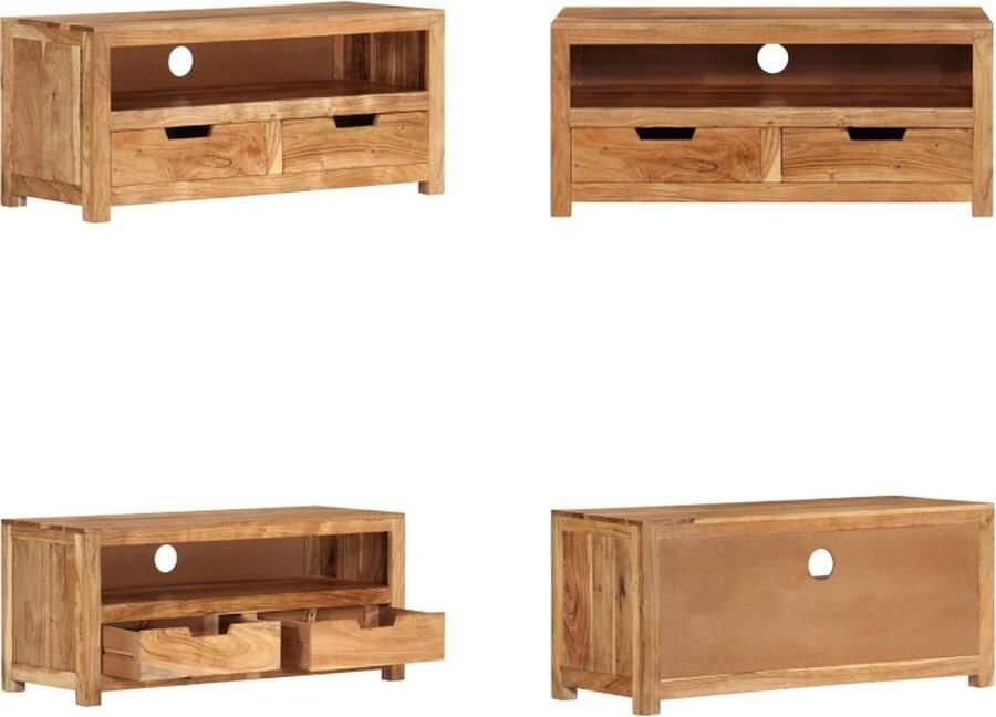 VidaXL Tv-meubel 88x35x40 cm massief acaciahout Tv-meubel Tv-meubelen Tv-kast Televisiemeubel
