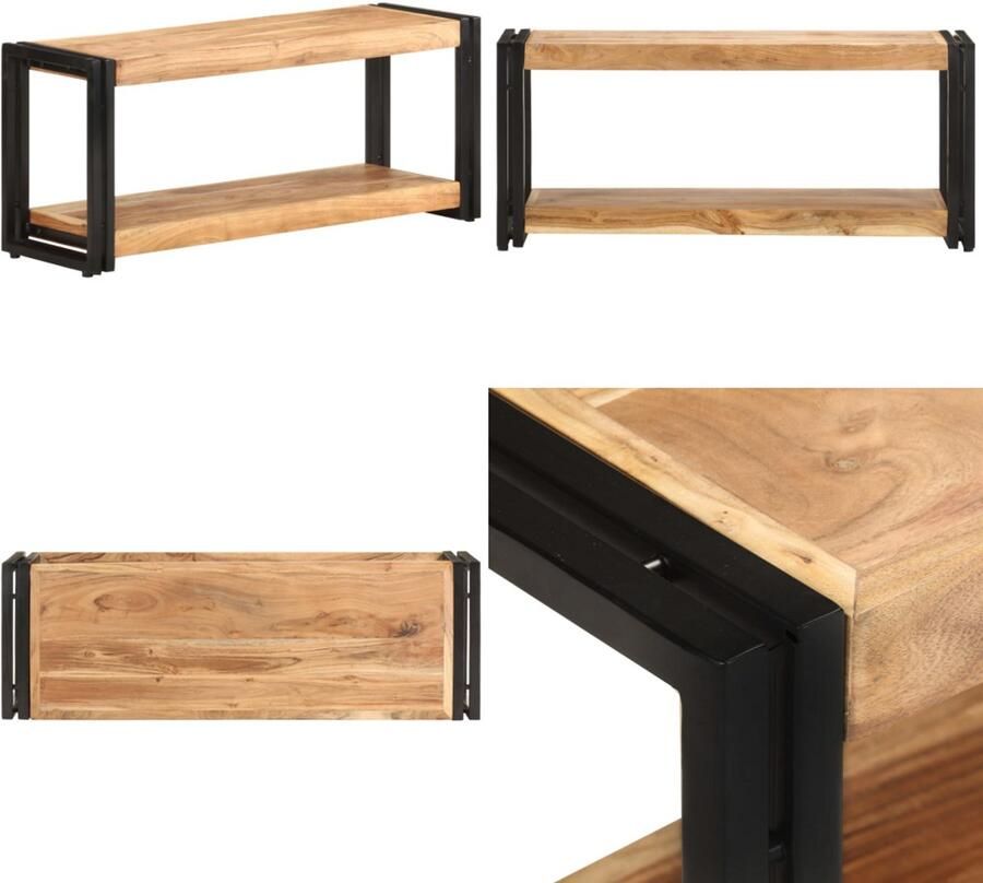 VidaXL Tv-meubel 90x30x40 cm massief acaciahout Tv-kast Tv-kasten Tv-standaard Tv-standaarden