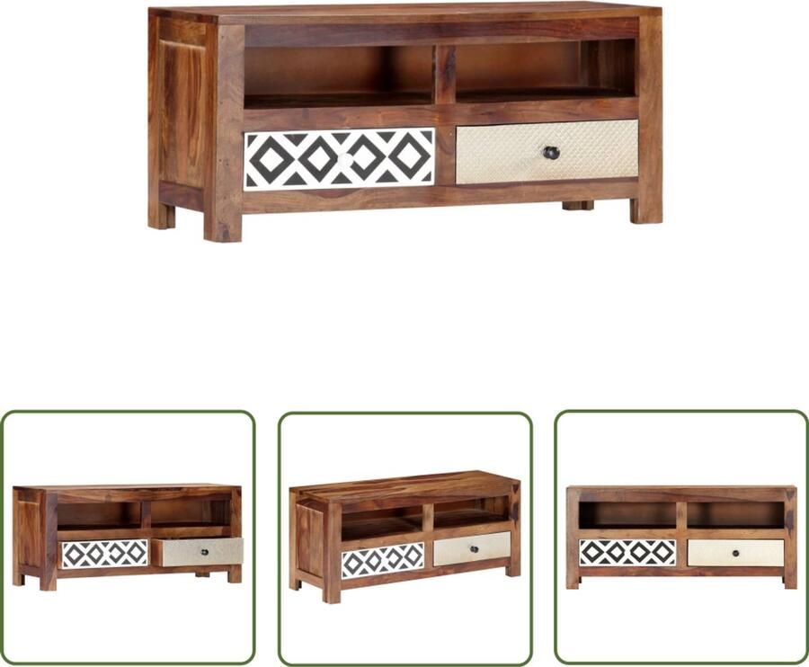 VidaXL Tv-meubel 90x30x40 cm massief sheeshamhout Tv Kast Houten Tv Kast Sheeshamhouten Tv Kast Tv Meubilair Livingroom Furniture Mediacabe