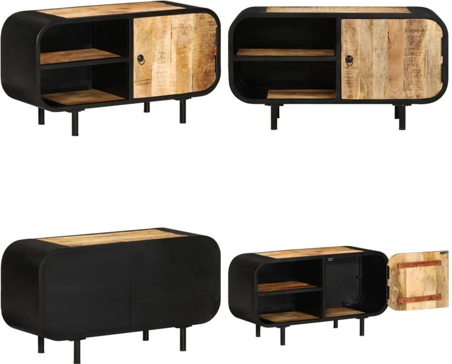 VidaXL Tv-meubel 90x30x48 cm ruw mangohout Tv-kast Tv-kasten Tv-meubel Tv-meubels