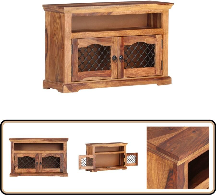 VidaXL Tv-meubel 90x30x60 cm Massief Sheeshamhout Tv-meubel Sheeshamhouten Tv-stand Houten Tv Kast Livingroom Furniture Entertainment Center