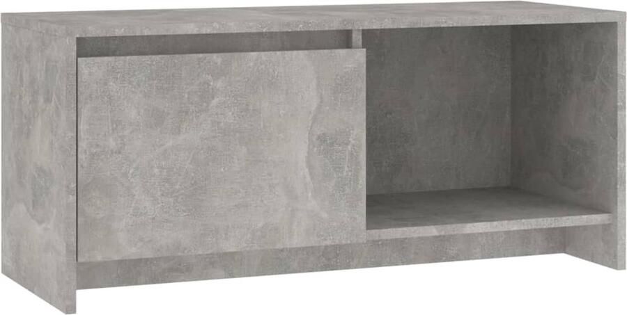VidaXL Tv-meubel 90x35x40 cm Bewerkt hout Grijs Tv-meubel Betongrijs Houten Tv-meubel Design Tv-meubel Opbergruimte Tv-meubel Livingroom Meubilair Media Kast Entertainment Center Videowerkbank