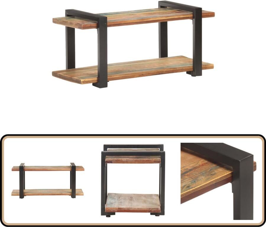 VidaXL Tv-meubel 90x40x40 cm Gerecycled hout TV-kast Industrieel Design Hout Meubilair Vintage Meubelen Recycled Wood Furniture