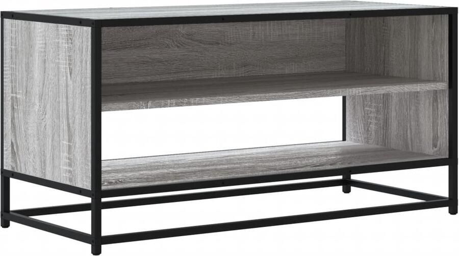 VidaXL Tv-meubel 91x40x46 cm bewerkt hout metaal grijs sonoma eiken