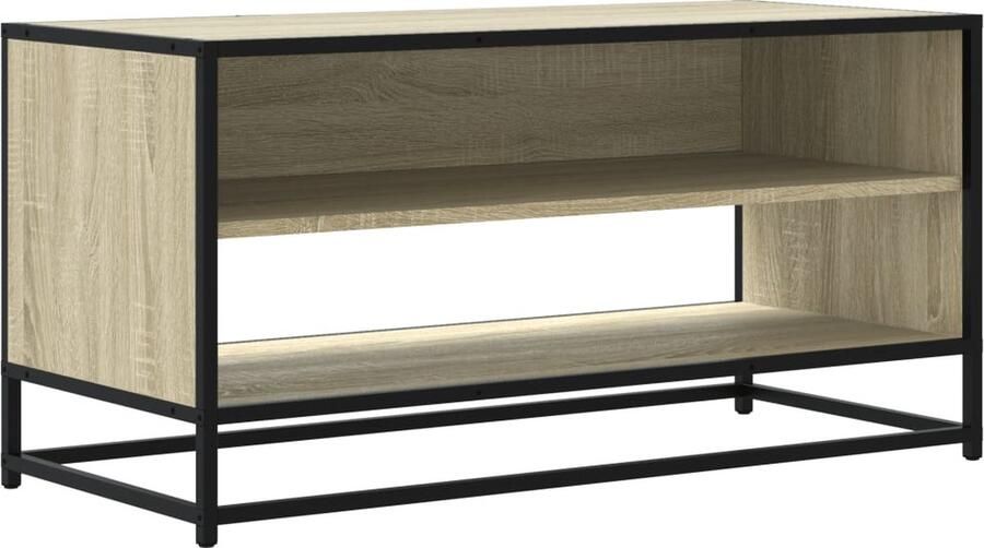 VidaXL Tv-meubel 91x40x46 cm bewerkt hout metaal sonoma eikenkleurig