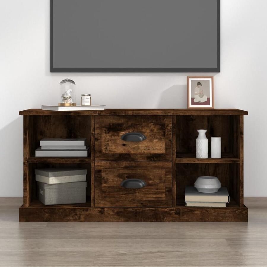 VidaXL Tv-meubel 99 5x35 5x48 cm Gerookt eiken Tv Meubels Houten Tv Kast Bruine Tv Stand Salontafel Livingroom Furniture Media Center Entertainment Unit Tv Tafel Modern Tv Meubel - Foto 2