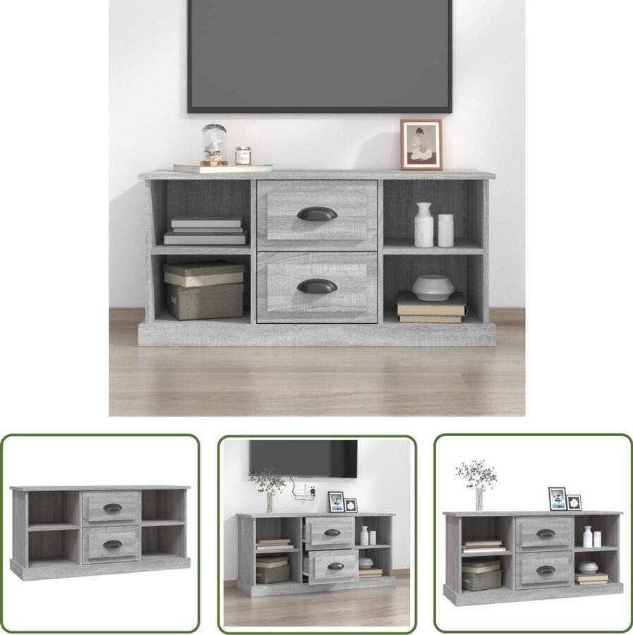 VidaXL Tv-meubel 99 5x35 5x48 cm Grijs Sonoma Eiken Tv Meubels Eikenhouten Tv Kast Grijze Tv Stand Salontafel Woonkamerinrichting Opbergruimte Modern Tv Meubel Stijlvol Tv Meubel