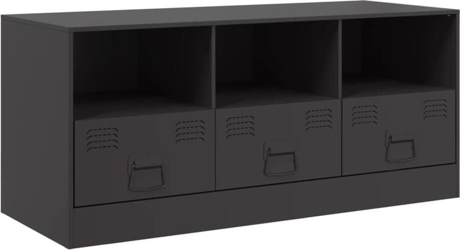 VidaXL -Tv-meubel-99x39x44-cm-staal-zwart