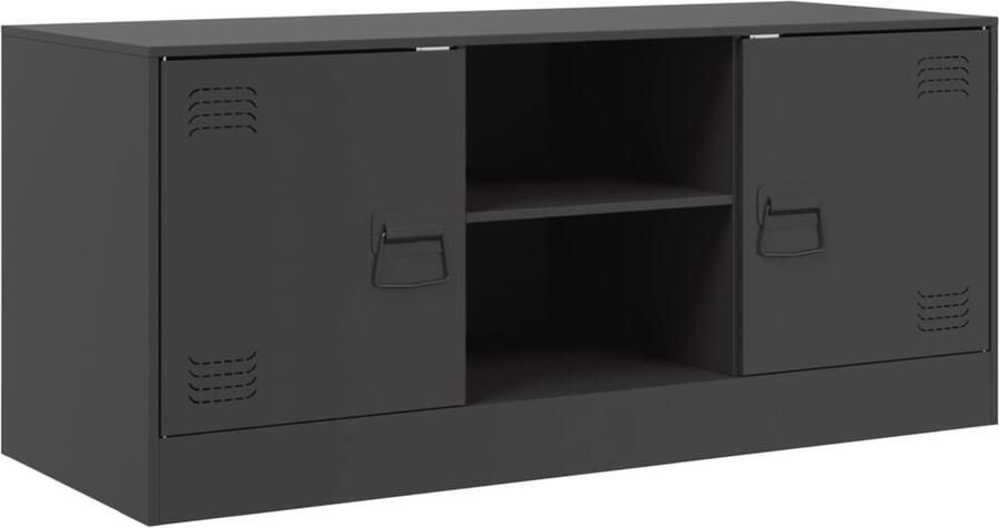 VidaXL -Tv-meubel-99x39x44-cm-staal-zwart