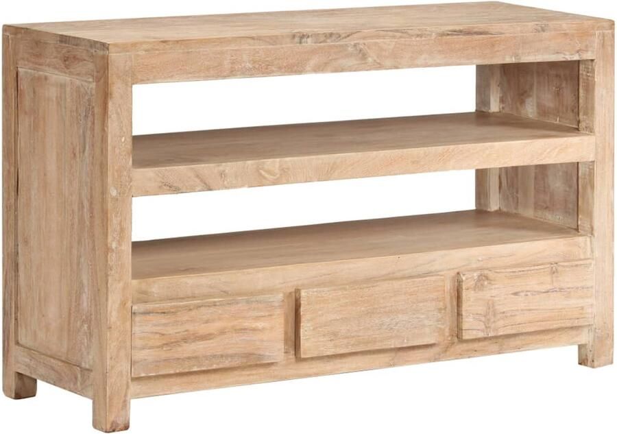 VidaXL Tv-meubel Acaciahout Lichtbruin 90x30x55 cm TV-meubel Houten Tv-stand Acacia Houtsoort Landelijke Tv-bank Vintage Tv-tafel