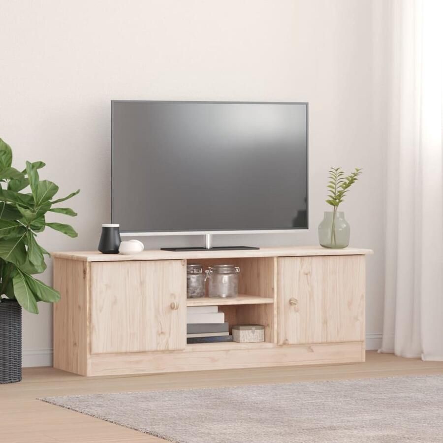 VidaXL TV-meubel ALTA 112x35x41 cm Grenenhout Tv Meubel Hout Tv Kast Grenenhout Meubels Opbergkast Living Room Furniture Woonkamer Decor - Foto 2