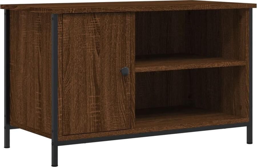 VidaXL Tv-meubel Bruin Eiken 80x40x50 cm Tv Kast Houten Tv Kast Bruin Tv Kast Vintage Tv Kast Industrieel Tv Kast Media Kast Salontafel Living Room Furniture