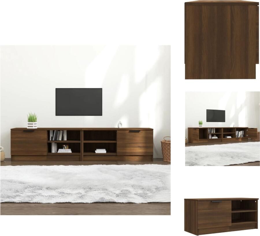 VidaXL TV-meubel Bruineiken 80 x 35 x 36.5 cm Stereokast met opbergruimte Kast