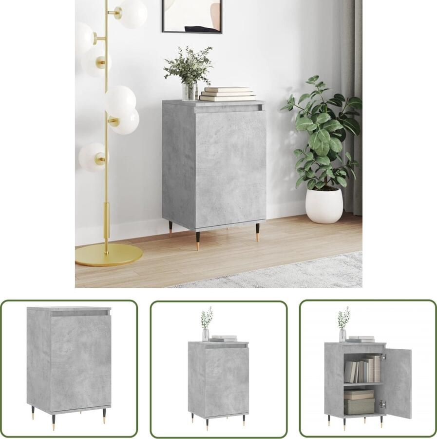 The Living Store Dressoir 40x35x70 cm bewerkt hout betongrijs Dressoir Meubels Houten Dressoir Vintage Dressoir Tv-tafel