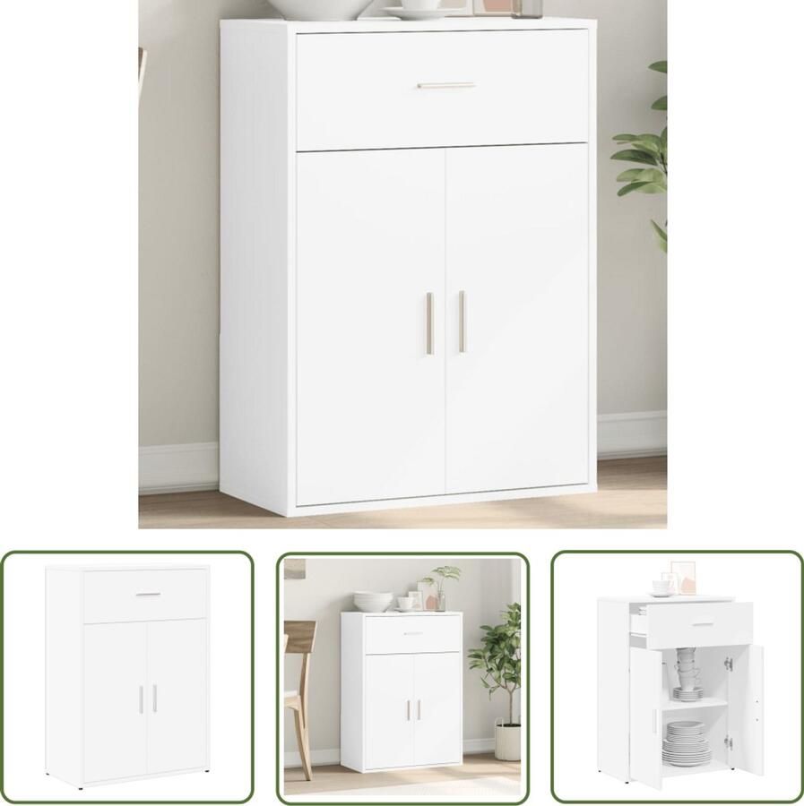 VidaXL Dressoir 60x30x84 cm bewerkt hout wit Dressoir Tv-meubel Houten Dressoir Wit Dressoir Compact Dressoir
