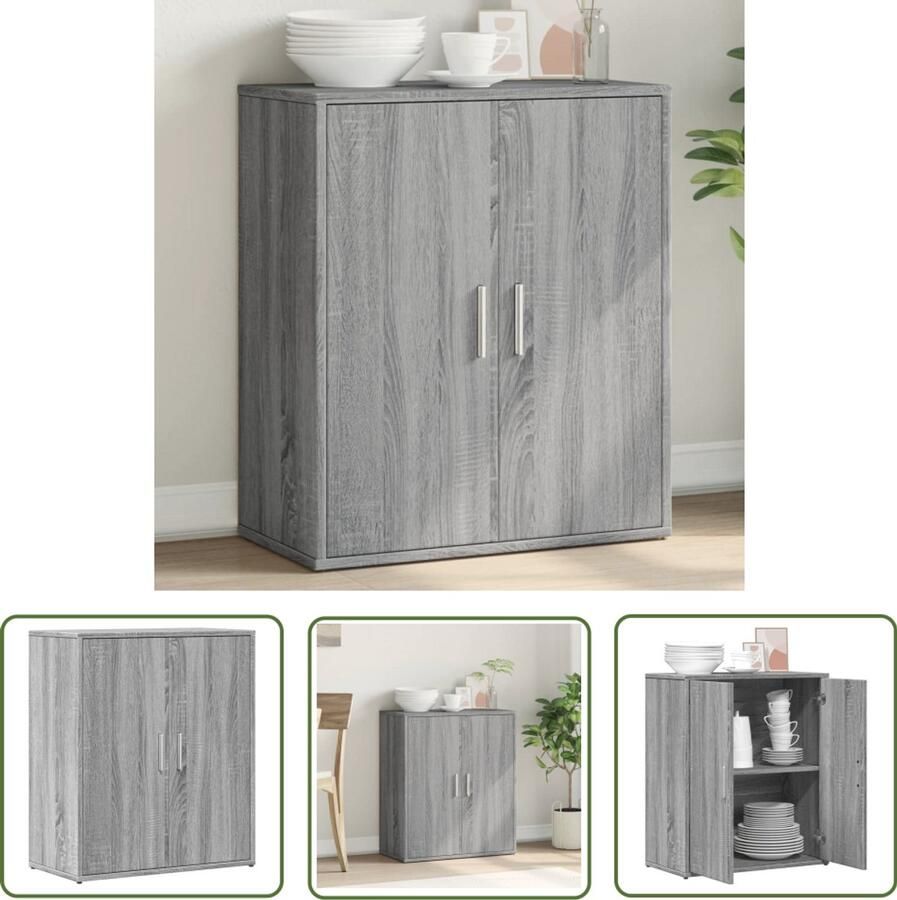 VidaXL Dressoir 60x31x70 cm bewerkt hout grijs sonoma Dressoir Tv-meubel Grijze Salontafel Houten Dressoir Vintage Dressoir