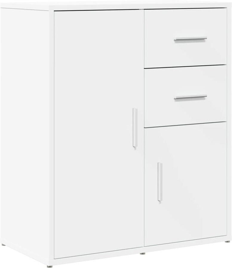 The Living Store Dressoir 60x31x70 cm bewerkt hout wit Opbergkast Tv Kast Houten Kast Salontafel Dressoir