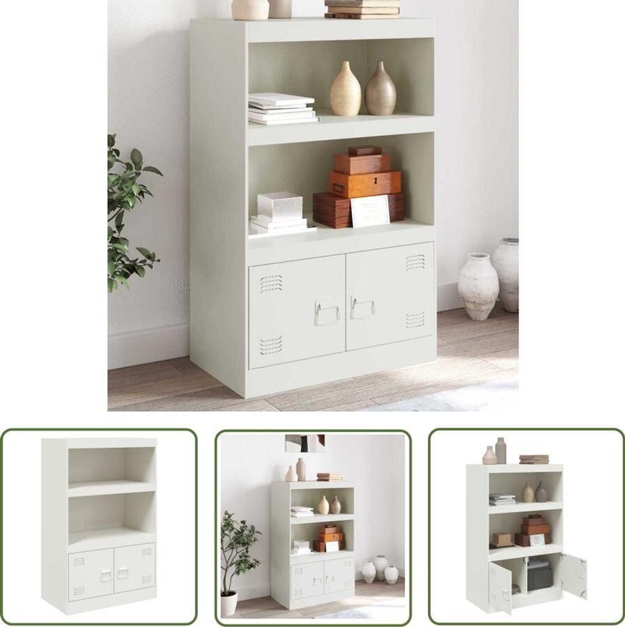 VidaXL Dressoir 67x39x107 cm staal wit Dressoir Tv-meubel Salontafel Opbergkast Modern Interieur