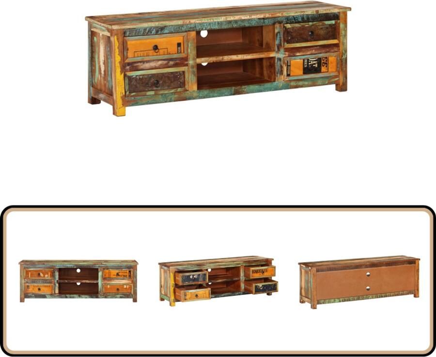 VidaXL Tv-meubel Gerecycled Hout 150x45x50 cm Tv-meubel Vintage Tv-meubel Houten Tv-stand Retro Tv-meubel Industriële Tv-tafel