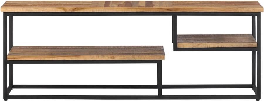 The Living Store Tv-meubel 110x30x39 cm massief gerecycled teakhout Tv-meubel Teak Houten Tv-meubel Vintage Tv-stand Industrieel Tv-meubel Salontafel - Foto 2