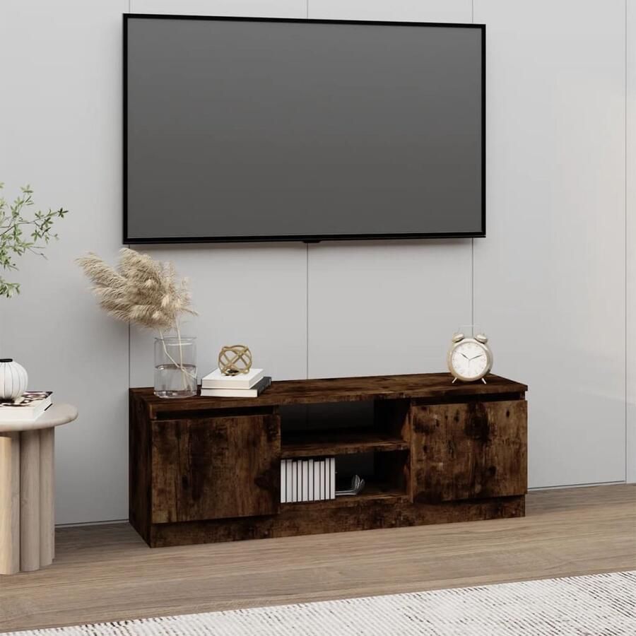 VidaXL Tv-meubel Gerookt Eiken 102x30x36 cm Tv Kast Tv Meubels Hifi Kasten Houten Tv Kast Bruine Tv Kast Vintage Tv Kast Gerookt Eiken - Foto 2