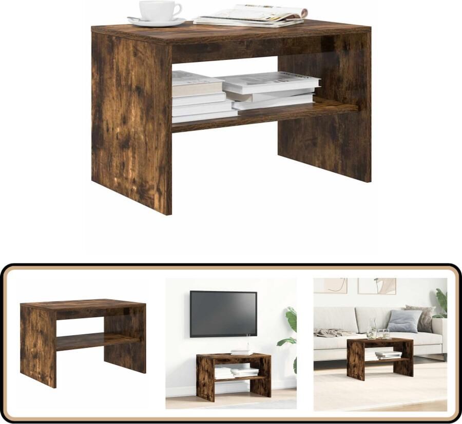 VidaXL Tv-meubel gerookt eiken 60x40x40 cm Tv-meubel Salontafel Houten Tv-kast Compact Tv-meubel Modern Tv-meubel
