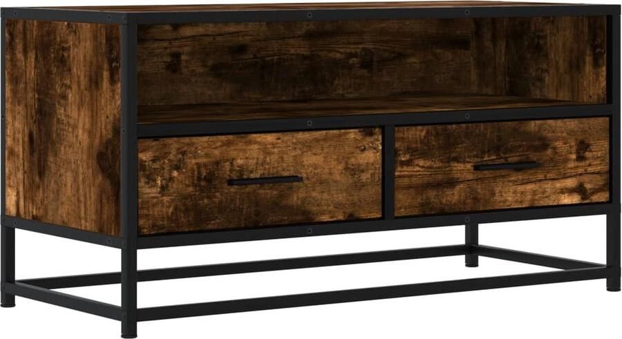 VidaXL Tv-meubel gerookt eiken 80x34 5x40cm Tv Kast Tv Meubel Salontafel Houten Tv Stand Modern Tv Meubel
