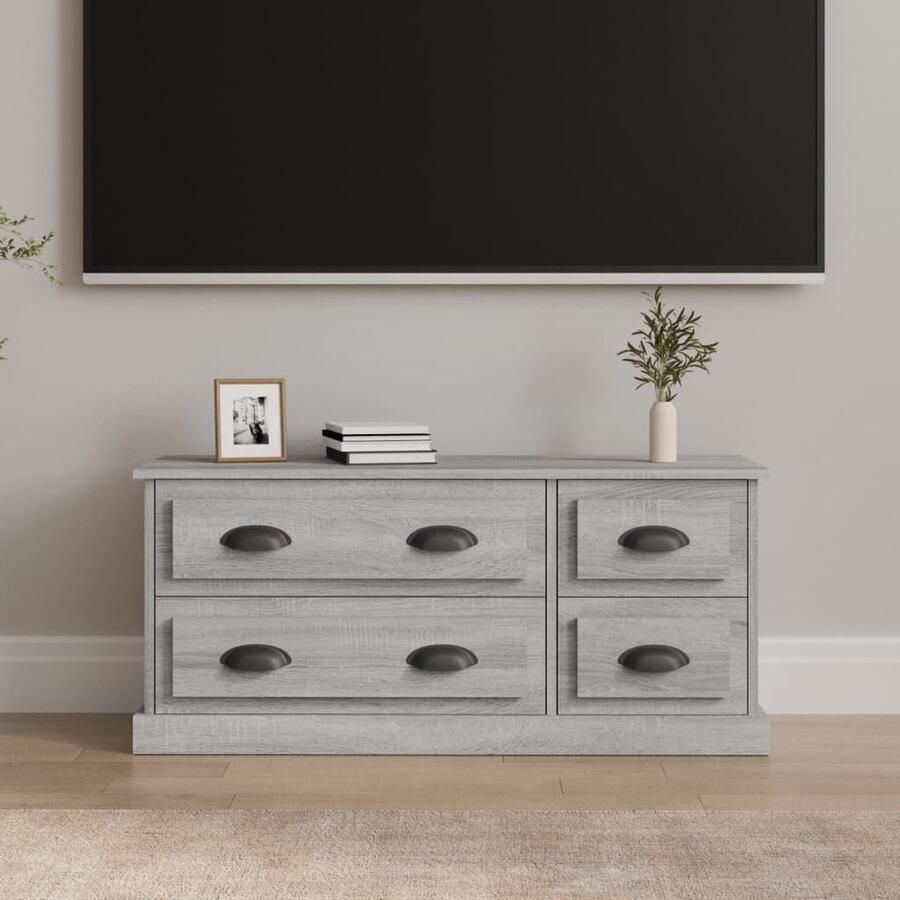 VidaXL Tv-meubel grijs sonoma eiken 100x35 5x45 cm TV Kast Tv Meubels Media Kast Salontafel Houten Tv Stand Grijze Tv Kast - Foto 2