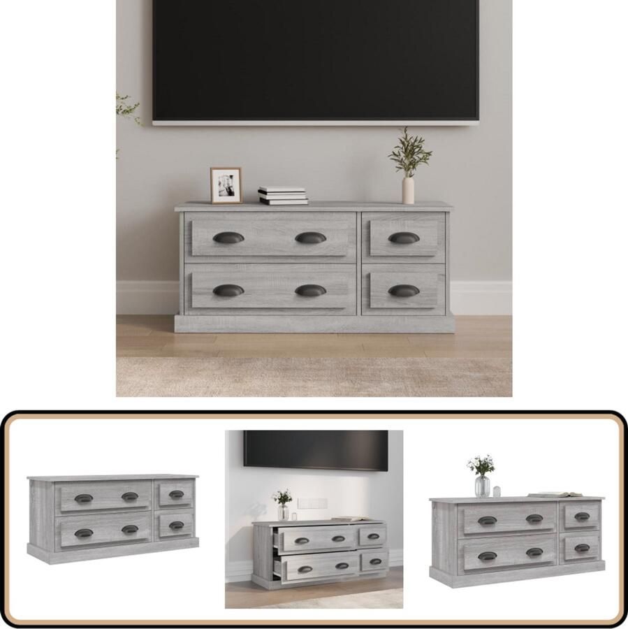 VidaXL Tv-meubel grijs sonoma eiken 100x35 5x45 cm TV Kast Tv Meubels Media Kast Salontafel Houten Tv Stand Grijze Tv Kast