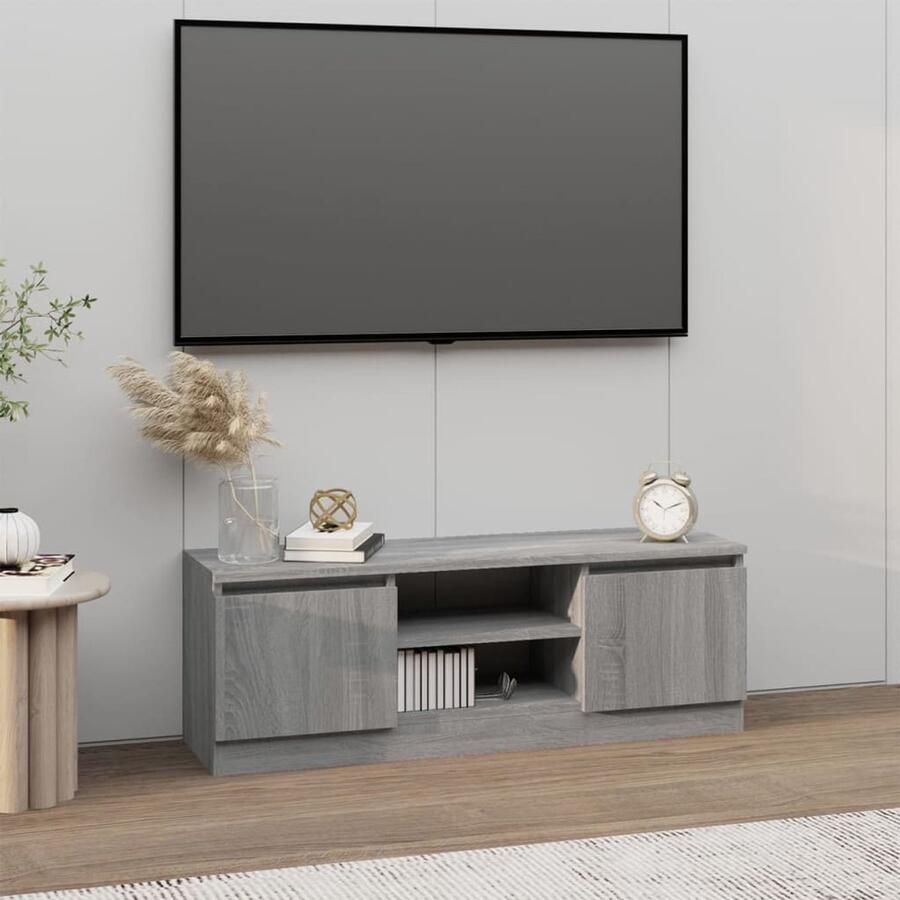 VidaXL Tv-meubel Grijs Sonoma Eiken 102x30x36 cm Tv Kast Houten Tv Kast Tv Meubels Salontafel Woonkamerinrichting