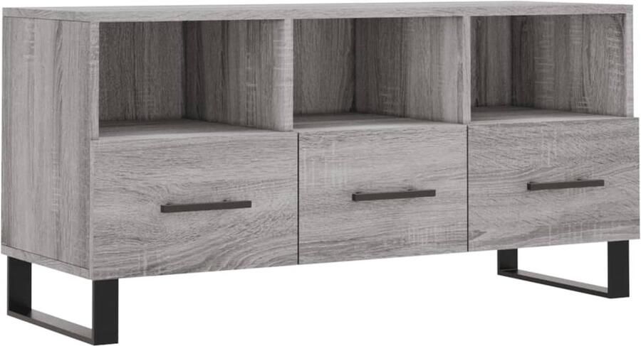 VidaXL Tv-meubel Grijs Sonoma Eiken 102x36x50 cm Televisiekast Tv Kast Houten Tv Stand Salontafel Mediacaartje Bergruimte Grijze Tv Kast Landelijk Tv Meubel