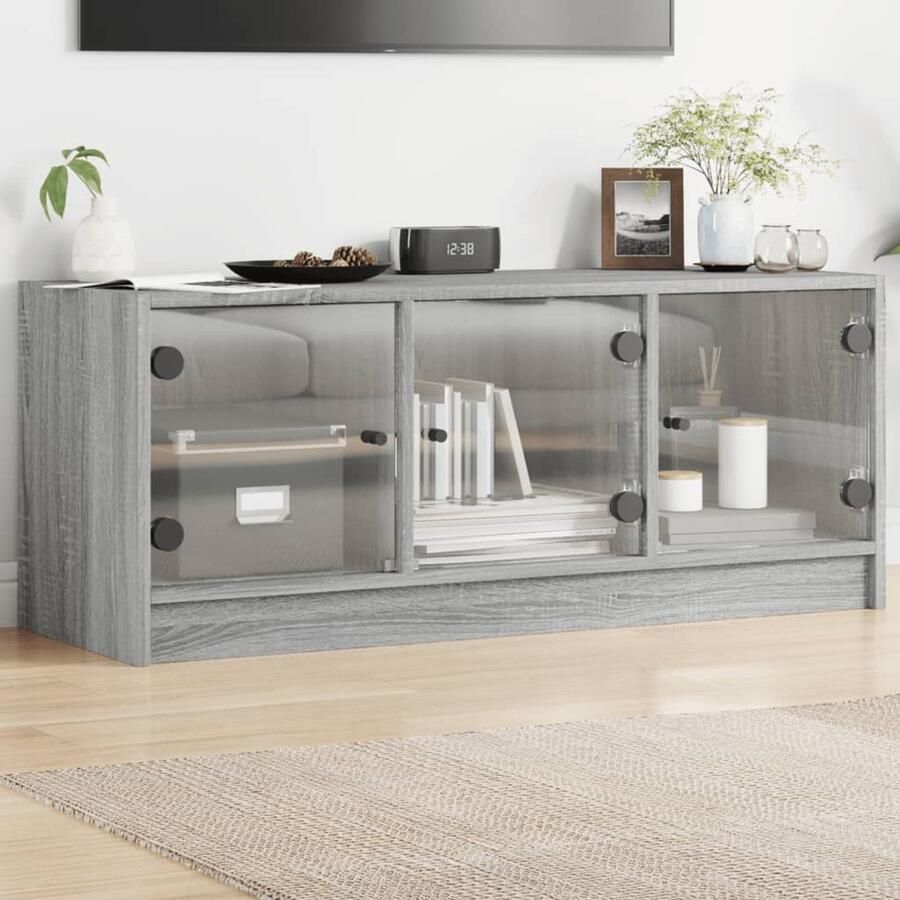 VidaXL Tv-meubel Grijs Sonoma Eiken 102x37x42 cm Tv Meubel Grijze Tv Kast Houten Tv Stand Salon Meubilair Woonkamer Meubilering