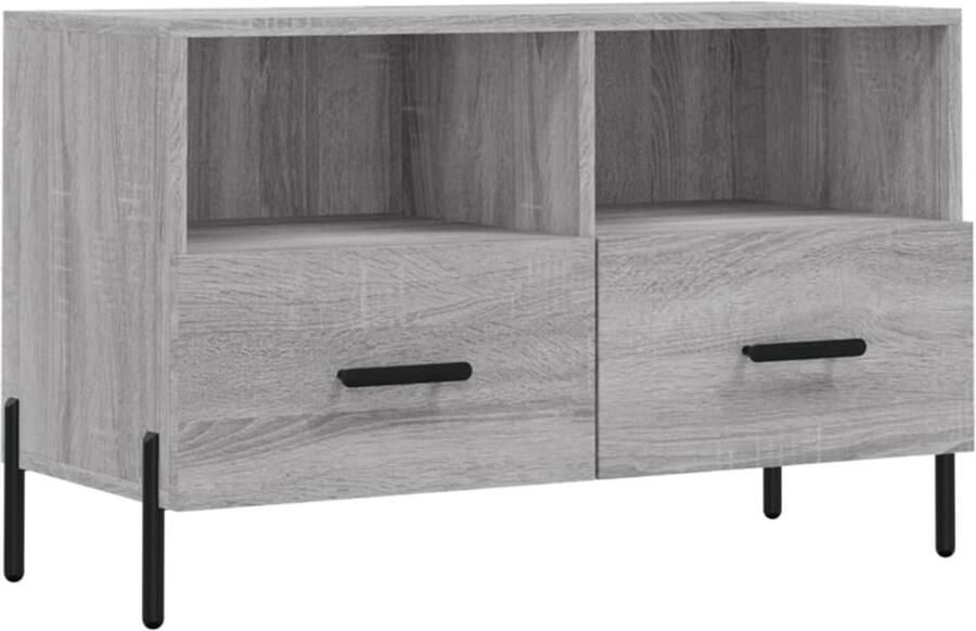 VidaXL Tv-meubel Grijs Sonoma Eiken 80x36x50 cm Televisiekast Tv Kast Salontafel Woonkamerinrichting Houten Tv Stand Grijze Tv Kast Landelijke Tv Kast