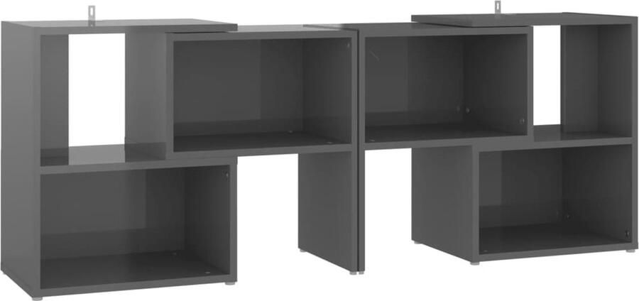 VidaXL Tv-meubel Hoogglans Grijs 104x30x52 cm Tv Kast Tv Stand Houten Tv Kast Grijze Tv Kast Media Kast Salon Meubilair Slaapkamer Meubilair