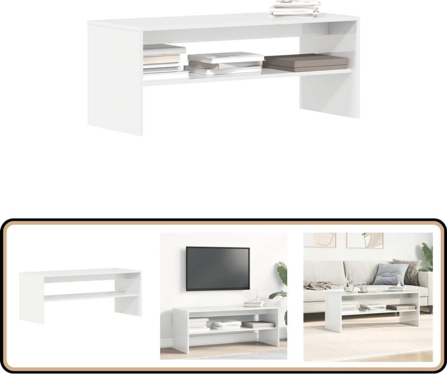 VidaXL Tv-meubel Hoogglans wit 100x40x40 cm Tv-meubel Tv-meubelen Tv Kast Opbergkast