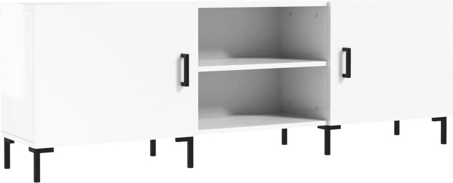 VidaXL -Tv-meubel-150x30x50-cm-bewerkt-hout-hoogglans-wit