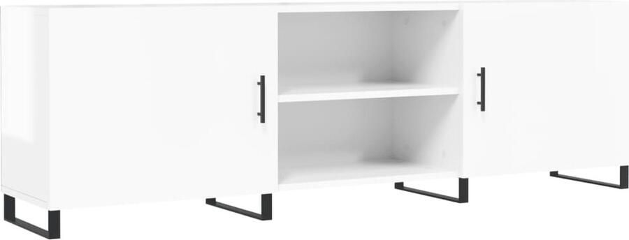 VidaXL Tv-meubel Hoogglans wit 150x30x50 cm Tv Meubel Kast Opbergkast Salontafel Woonkamerdecoratie Witte Tv Stand Houten Tv Meubel