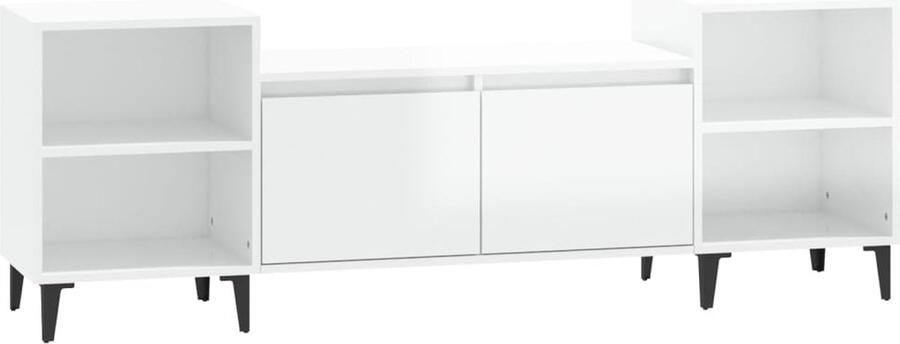 VidaXL Tv-meubel Hoogglans Wit 160x35x55 cm Televisiekast Mediakast Houtsoort Kast Met Laden Tv Stand Saloninrichting Livingroom Furniture White Furniture