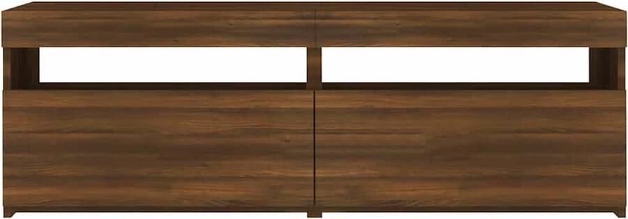VidaXL Tv-meubel LED 120x35x40 cm Bruin Eiken Televisiescherm Tv Meubilair Tv Tafel Salontafel Woonkamerdecoratie Led Verlichting Houten Meubelen Bruine Meubelen - Foto 2