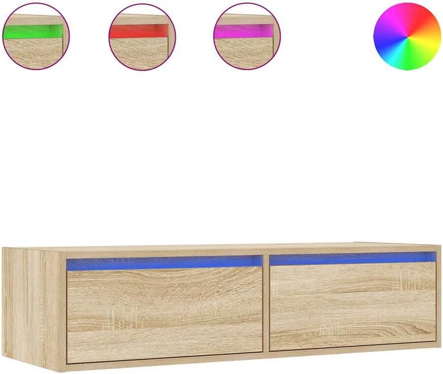 VidaXL Tv-meubel LED-verlichting 100X35 5x25 cm sonoma eikenkleurig