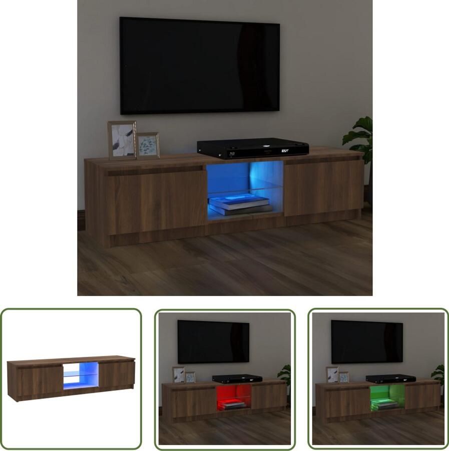 VidaXL Tv-meubel LED-verlichting 120x30x35 5 cm Tv Meubel Tv Kasten Led Tv Meubelen Houten Tv Meubel Bruin Tv Meubel Tv Meubel