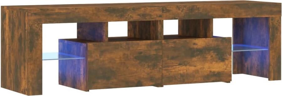 VidaXL -Tv-meubel-LED-verlichting-140x36 5x40-cm-gerookt-eikenkleurig - Foto 4