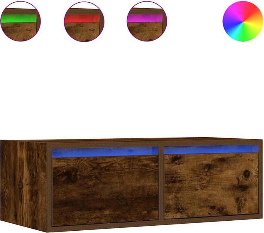 VidaXL Tv-meubel LED-verlichting 75x35 5x25 cm gerookt eikenkleurig