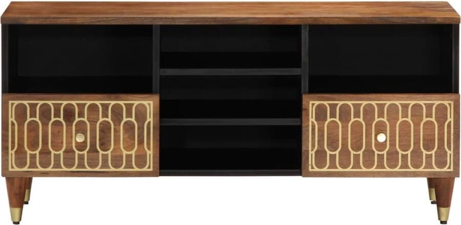 VidaXL Tv-meubel Mangohout 100x33x46 cm Tv-meubel Tv-meubelen Tv Kast Opbergkast - Foto 2