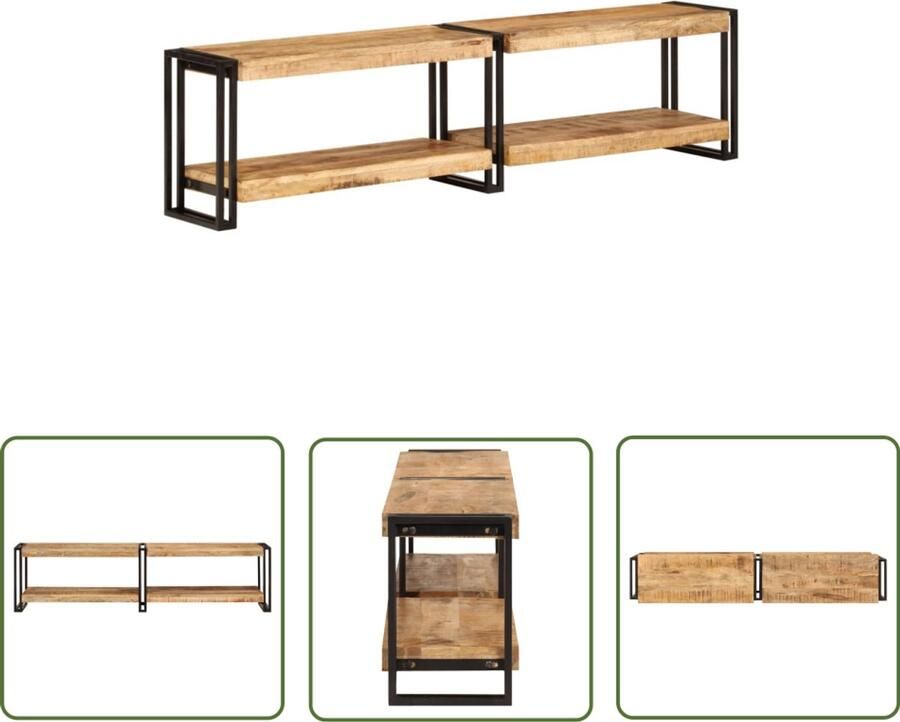 VidaXL Tv-meubel Mangohout 160x30x40 cm Tv Kast Houten Tv Kast Mangohouten Tv Kast Salontafel Living Room Furniture Modern Tv Stand Vintage Tv Cabinet Media Storage Entertainment Center Bruine Tv Kast