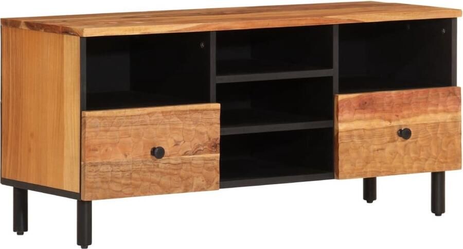 VidaXL Tv-meubel Massief Acaciahout 100x33x46 cm Tv-meubel Salontafel Houten Tv-standaard Acacia Houten Meubilair Bruine Tv Kast