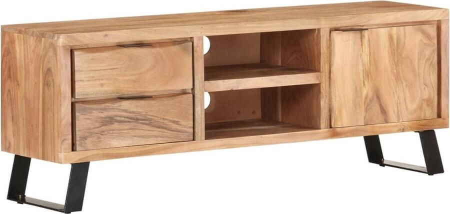 VidaXL Tv-meubel Massief Acaciahout 120x30x42cm Televisiescherm Tv-tafel Salon Meubilair Houten Tv-meubel Vintage Tv-meubel Industriele Decoratie Acacia Hout - Foto 2