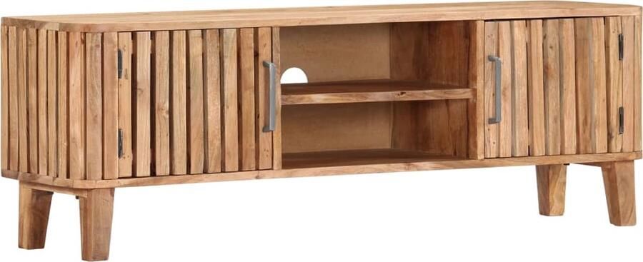 VidaXL Tv-meubel Massief acaciahout 130x30x45 cm Tv-meubel Acacia Hout Houten Tv-meubel Salontafel Livingroom Meubilering Modern Tv-meubel Bruine Tv-stand Televisie Tafel Mediastand - Foto 3